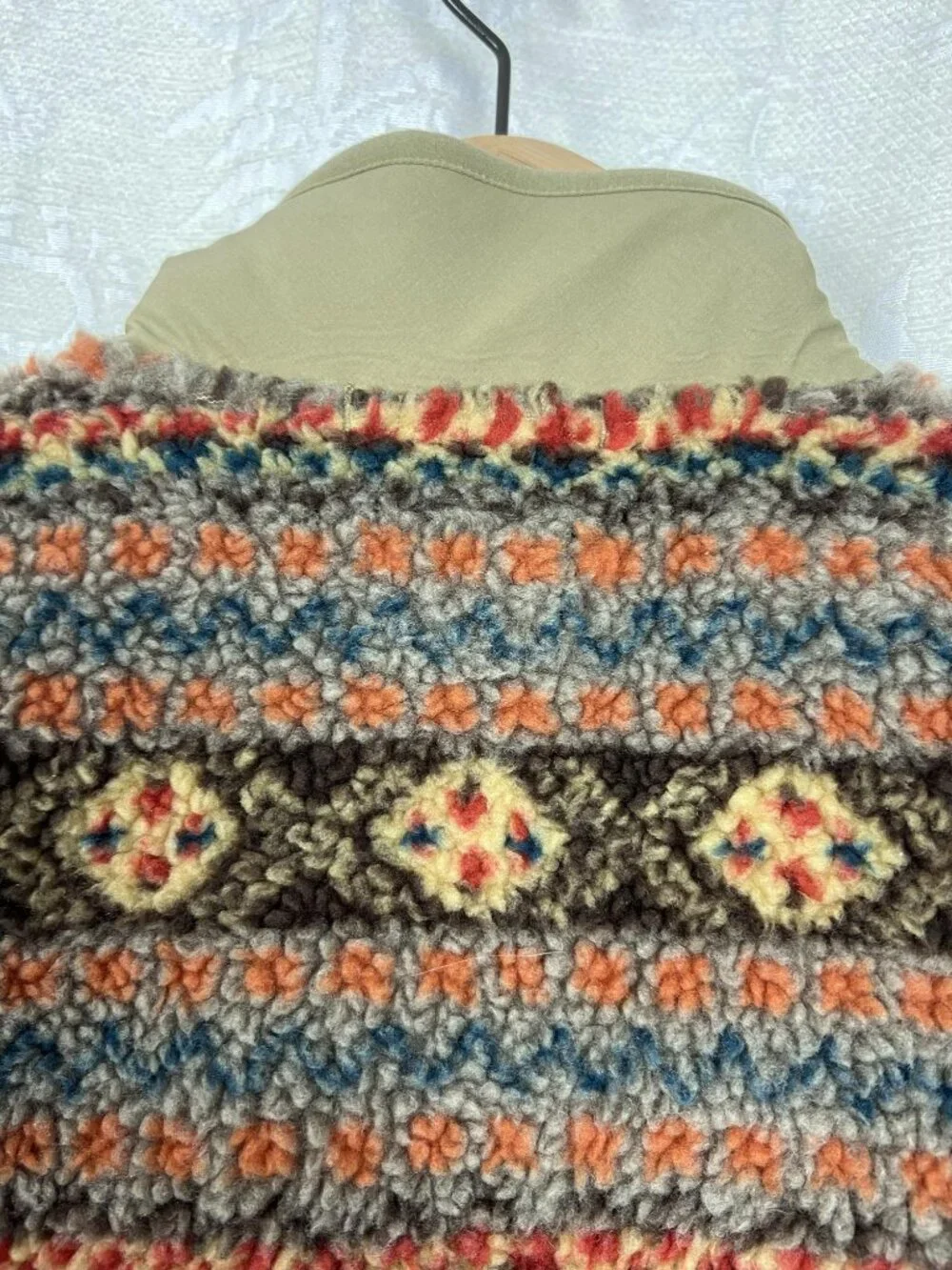 J. Crew Nordic Fair Isle Sherpa Fleece Half-zip Pullover men's S women's M/L
